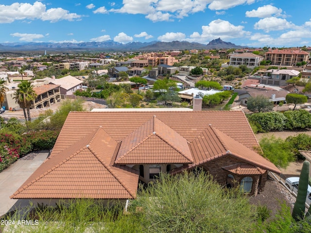 aerial view featuring a mountain view