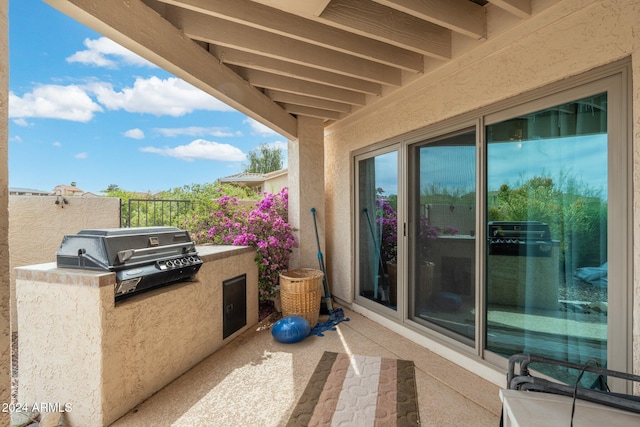 view of patio with area for grilling