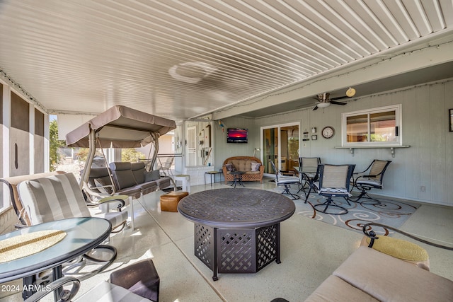 view of patio / terrace featuring an outdoor living space and ceiling fan