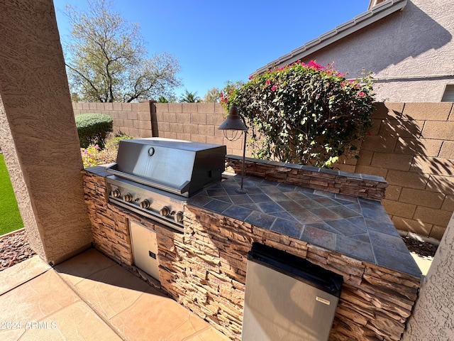 view of patio with exterior kitchen