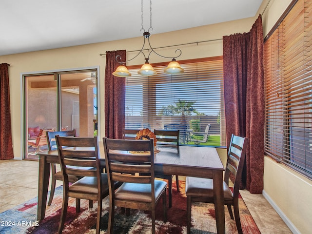 dining room with tile patterned floors