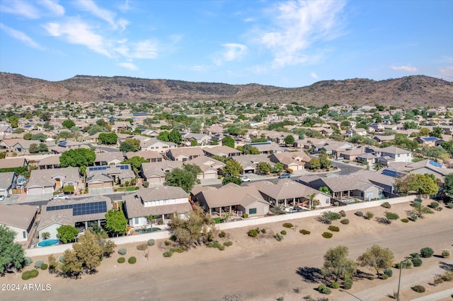 aerial view with a mountain view