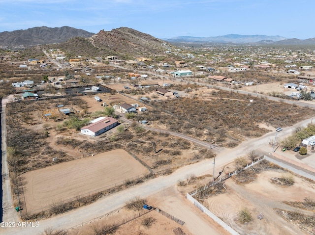 drone / aerial view with a mountain view