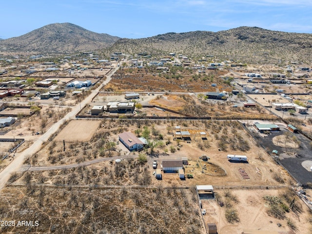 bird's eye view featuring a mountain view