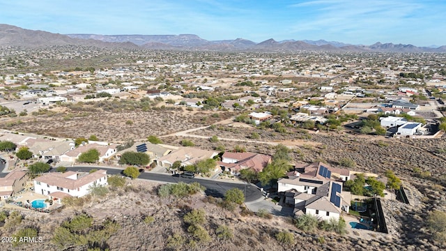 aerial view with a mountain view