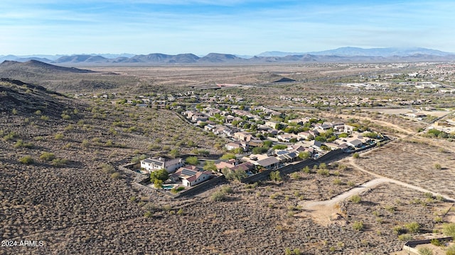 aerial view with a mountain view