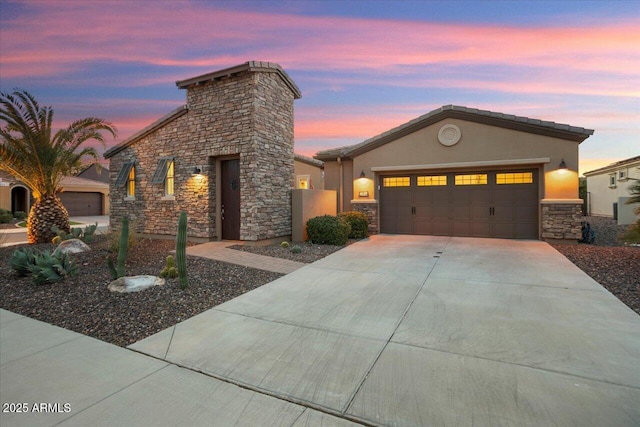 view of front facade featuring a garage