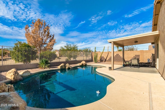 view of pool featuring a patio