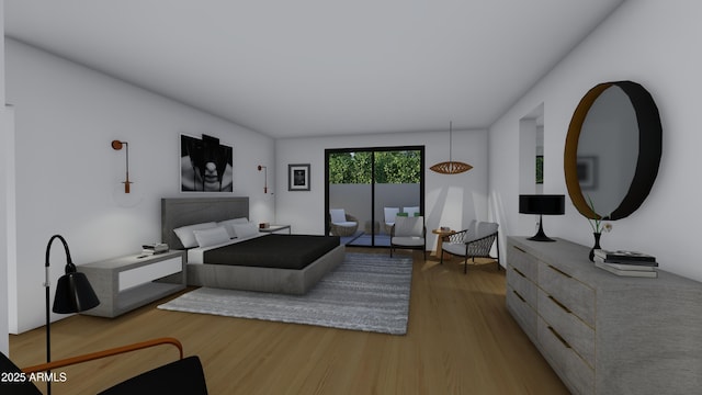 bedroom featuring wood-type flooring