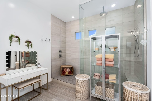 bathroom featuring a stall shower