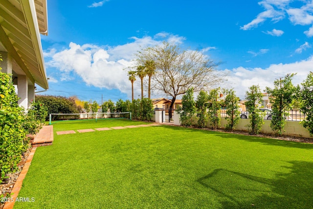 view of yard with fence