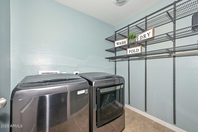 6611 S San Jacinto St, Gilbert, AZ 85298 - laundry area with washing machine and dryer and baseboards