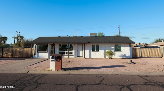 view of single story home