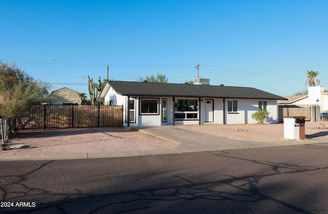 view of single story home