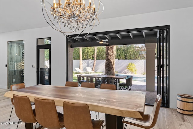 dining room with light hardwood / wood-style flooring