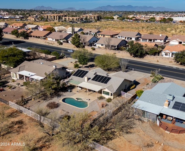 bird's eye view featuring a mountain view