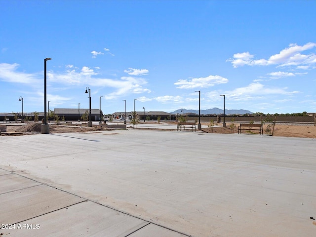 exterior space with a mountain view