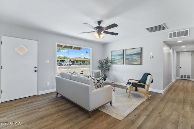 1359 E Nielson Ave, Mesa, AZ 85204 - living room featuring ceiling fan and light wood-type flooring