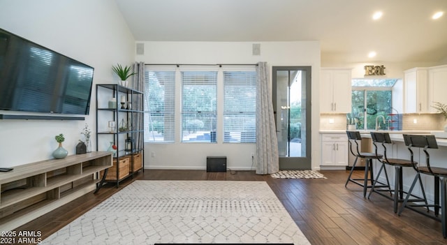 interior space featuring dark hardwood / wood-style floors