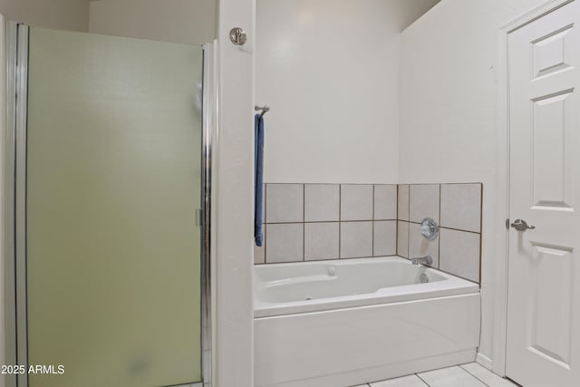 709 W Forest Dr, Payson, AZ 85541 - full bath featuring a garden tub, a stall shower, and tile patterned floors