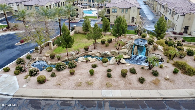 aerial view featuring a residential view