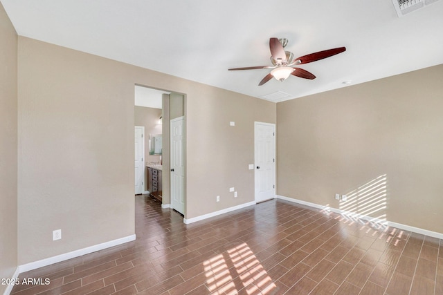 empty room with ceiling fan