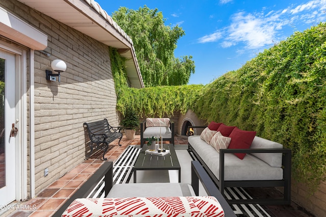 view of patio / terrace featuring an outdoor hangout area