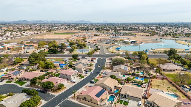 aerial view with a mountain view