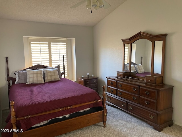 2723 E Rockledge Rd, Phoenix, AZ 85048 - bedroom with light colored carpet, ceiling fan, and a textured ceiling