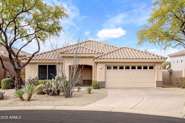 35360 N 93rd Way, Scottsdale, AZ 85262 - view of front of property featuring stucco siding, concrete driveway, a garage, and a tile roof