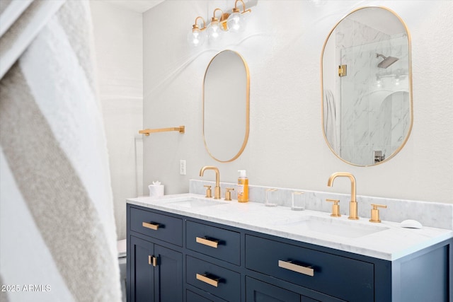 35360 N 93rd Way, Scottsdale, AZ 85262 - bathroom featuring double vanity and a marble finish shower
