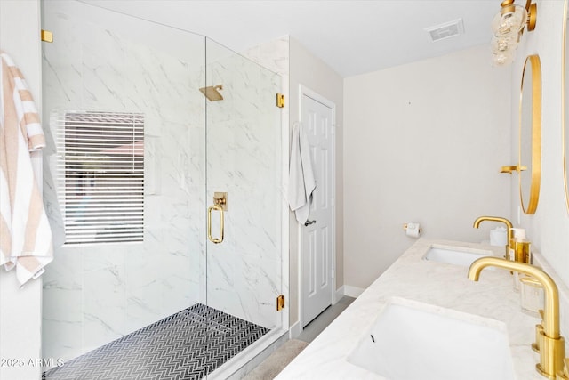 35360 N 93rd Way, Scottsdale, AZ 85262 - bathroom with a marble finish shower and double vanity