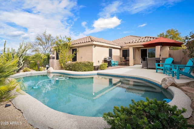 35360 N 93rd Way, Scottsdale, AZ 85262 - back of house featuring stucco siding, a patio, and a tiled roof
