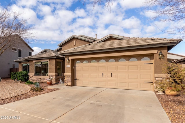 view of front of house with a garage