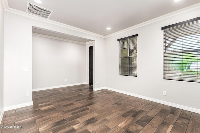 21972 N 97th Gln, Peoria, AZ 85383 - empty room with crown molding, recessed lighting, wood finished floors, and visible vents