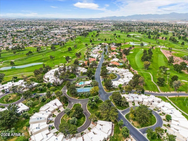 aerial view with a mountain view