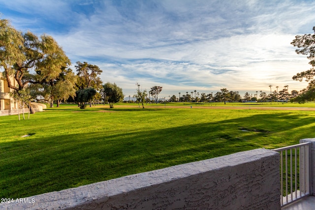 view of home's community with a lawn