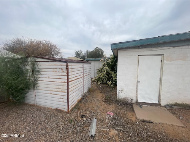 view of shed