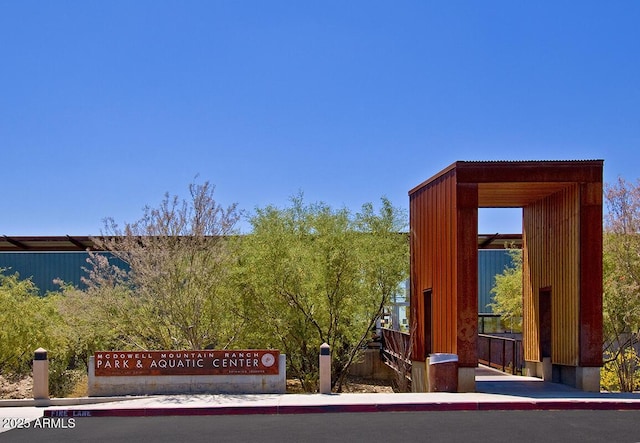 view of community sign