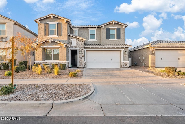 view of front facade with a garage