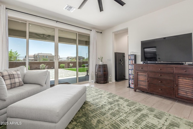 17973 W Ashley Dr, Goodyear, AZ 85338 - living room featuring ceiling fan and wood finish floors