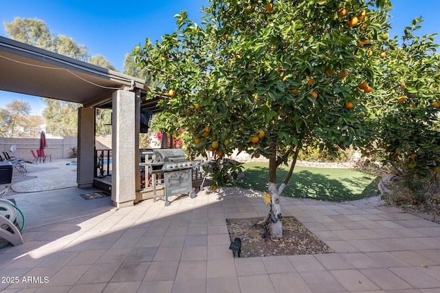 view of patio featuring grilling area