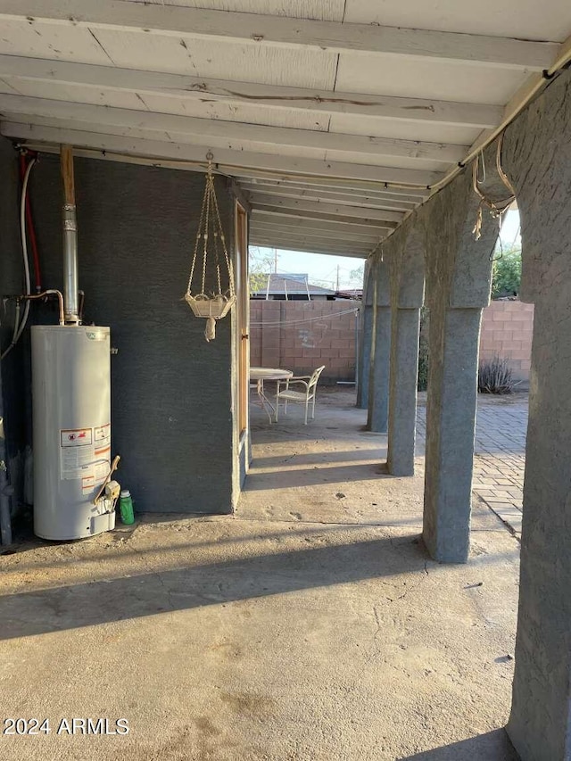 interior space featuring gas water heater