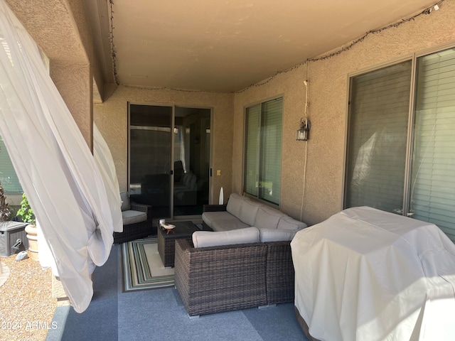 view of patio with an outdoor living space