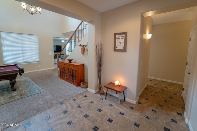 corridor featuring carpet flooring