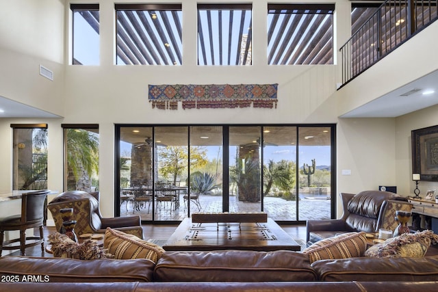 36389 N 105th Pl, Scottsdale, AZ 85262 - living area with a high ceiling and plenty of natural light