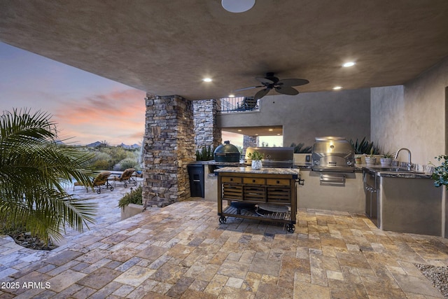 36389 N 105th Pl, Scottsdale, AZ 85262 - view of patio / terrace featuring ceiling fan and a sink