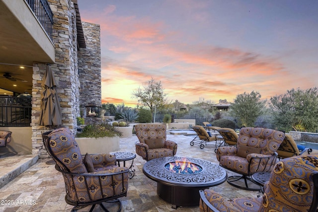 36389 N 105th Pl, Scottsdale, AZ 85262 - view of patio / terrace with an outdoor living space with a fire pit