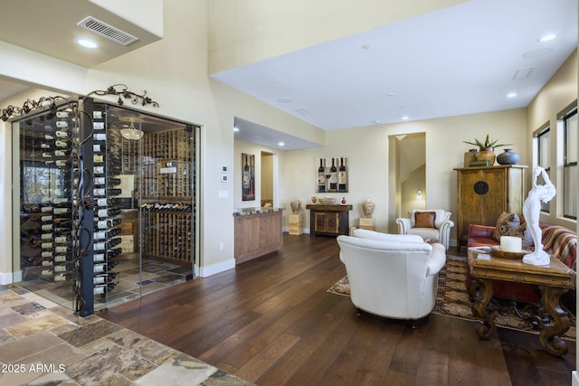 36389 N 105th Pl, Scottsdale, AZ 85262 - living area featuring dark wood-style floors and baseboards