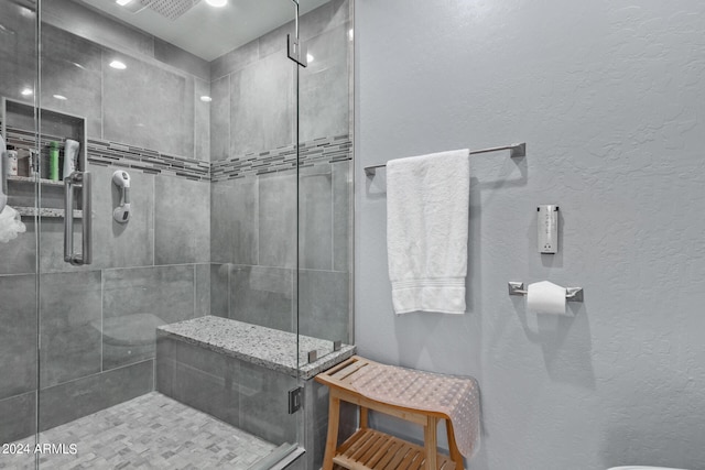 bathroom with walk in shower